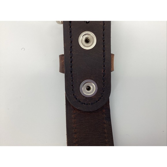 Versacarry Belt Size 36 Brown Leather Silver Toned Buckle Duty Belt Made in USA - Picture 3 of 6